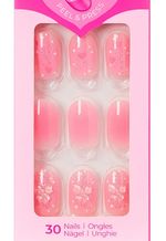 KISS IMPRESS PRESS ON FALSE NAILS ONE STEP MANI NEW CUPID LOVE SHORT LENGTH OVAL