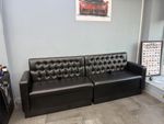 Button Tufted Upholstered Restaurant Booth Banquette Set Black/Yellow