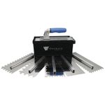 Genesis 6 Piece Stainless Steel Trowel Box Set For Tiling..with Carry Case
