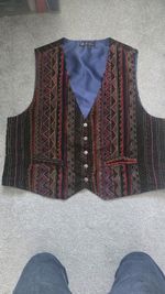 Vintage Maz Waistcoat Made In England Excellent Condition Size XL Brown & Red