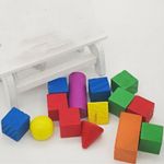 14Pcs/Set 3D Shapes Geometric Solids Wooden Math Games Toys