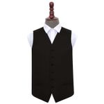 Black Mens Waistcoat Satin Plain Solid Formal Wedding Tuxedo Vest by DQT