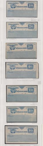 COLOMBIA 1890 INSURED LETTER CUBIERTAS Sc G10-G13 & G16-G18 HINGED MINT SCV$152+