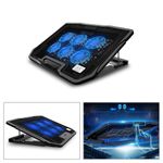 12-17" 6 Powerful Fan Quiet Laptop Cooler Gaming Cooling Mat Pad Tilt Stand New