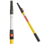 Fibreglass/Alu Button Lock Paint Roller Pole. Screw/PushFit Compatible 0.6-1.2m