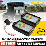 New Dual Wireless Winch Remote Control Kit 12V 24V w/2 Remotes for Truck ATV SUV