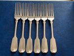 SET OF SIX EXETER SILVER VICTORIAN DESSERT FORKS 300 GRAMS
