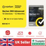Norton 360 Advanced Antivirus + VPN 2026 10 Devices 5-Minute Delivery by Email