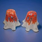 Vintage Murano Style Glass Lamp Shades Millefiori Glass Ruffle Edge 6"X8" 