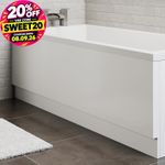 1600mm Modern Acrylic Side Front Bath Panel Gloss White Finish Essentials Range