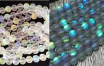15-15.5''aura crystal moonstone & labradorite imitaiton round 6 810mm beads 