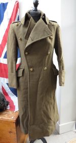WWII British Army Military Royal Artillery Officer Greatcoat Overcoat - Tailored
