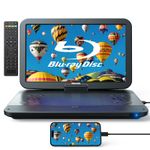 17.5" Portable Blu-Ray DVD Player with 15.4" 1920x1080 Large Screen HDMI Battery