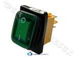 GREEN ILLUMINATED 30 AMP ON OFF WATERPROOF POWER ROCKER SWITCH 30mm x 22mm