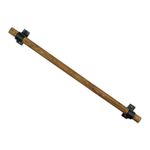 WOODEN STAIR HAND RAIL / BANISTER WITH BRACKETS - INDUSTRIAL KEY CLAMP FITTINGS!