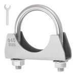 Stainless U Bolt Exhaust Clamps - Universal Clamp & Nuts M8-45mm Heavy Duty