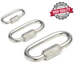 Quick Link Screw Lock Chain Fastener Hook Carabiner Steel Repair Hiking Camping