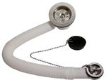 OracStar Waste Kit Kitchen Sink Steel Pipe Fittings Plug Overflow Easy Install