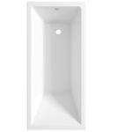 Bathroom Bathtub Modern Square Straight Single Ended Acrylic Gloss White Tub