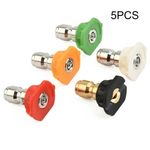 5Pcs Car 1/4"Quick Connect High Power Kit Pressure Washer Spray Nozzles Tips D