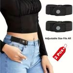 2X NO Bulge Hassle Buckle-Free Elastic Belts Womens Mens Invisible Belt Jeans
