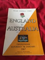 1967 ENGLAND V AUSTRALIA WALLABIES INTERNATIONAL TOUR RUGBY UNION PROGRAMME