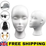Polystyrene Foam Head Dummy Mannequin Female Model For Hat, Hair Wigs Display