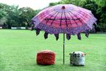 Peacock Mandala Printed Cotton Indian Patio Sunshade Garden Umbrella Parasol 80"