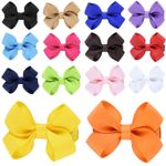 2 x Baby Girls Hair Bows 2" Clips Toddler Ribbon Alligator Hair Clips School
