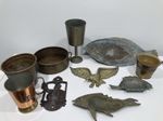 Vintage Brass Lot Eagle Fish Nautical 