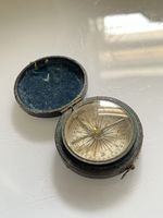Antique Victorian Brass compass in leather case