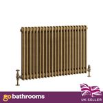 Traditional 2 Column Radiator Aged Brass Central Vertical Radiator 600 x 1010mm