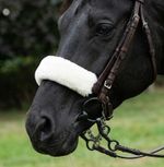 100% GENUINE SHEEPSKIN HORSE NOSEBAND LAMBSWOOL SUPERSOFT COVER CHEEK PIECE 