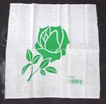 GREEN ROSE : Japanese Fabric Small FUROSHIKI, hand towel TEA CEREMONY CHANOYU