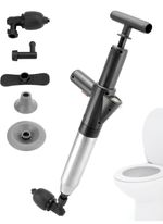 QWORK® Toilet Plunger Kit, High Pressure Plunger Unblocker wi Pressure Barometer
