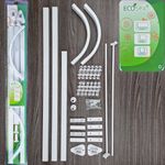 EcoSpa Shower Curtain Track Rail Pole Corner L U Multi Shapes Easy Glide Hooks 