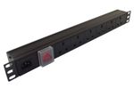 6 way UK Socket PDU cw IEC C14 Power Inlet  for DETACHABLE LEAD 1U 19" Rackmount