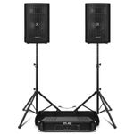 Vonyx SL6 6" DJ Speakers and Amplifier Set with Amplifier and Stands- 250W