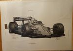 Hand Signed Limited Edition Print of Nigel Mansell In his 'Red 5' Indycar