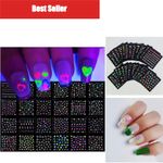 30 Sheets Glow in the Dark Neon Nail Stickers 3D Self-Adhesive Butterfly Heart