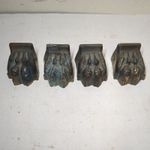 Antique/Vintage Lion Claw Feet Furniture Table Leg Foot Brass Hardware Lot of 4