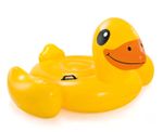 GIANT INFLATABLE RIDEON YELLOW DUCK POOLTOY(INTEX)2HANDLES-CLASSIC/RETRO FUN!!!