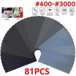 81Pcs Assorted Sanding Wet and Dry Waterproof Sandpaper Sander Paper Set UK