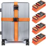 4 x Luggage Straps Travel Baggage Adjustable Safety Strap Suitcase Bag Belt