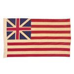 Vintage Cotton Grand Union Jack Flag Old Sewn Cloth American Art USA Historic