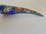 Antique Chinese Silver & Light Blue Guilloche Enamel Fingernail Guard 7.5cm