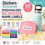 Personalised School Name Labels -  Kids Nursery Lunchbox Bottle Clothing Tags