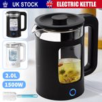 Quiet Electric Kettle, 2 Liter Quiet Fast Glass Kettle With LED, Easy Clean