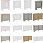 White Radiator Cover MDF Small Large Modern Wood Slat Grill Cabinet Furniture