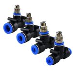 10 Sets Adjustable Misting Nozzle with 8mm Tee Connector for Irrigation Copper